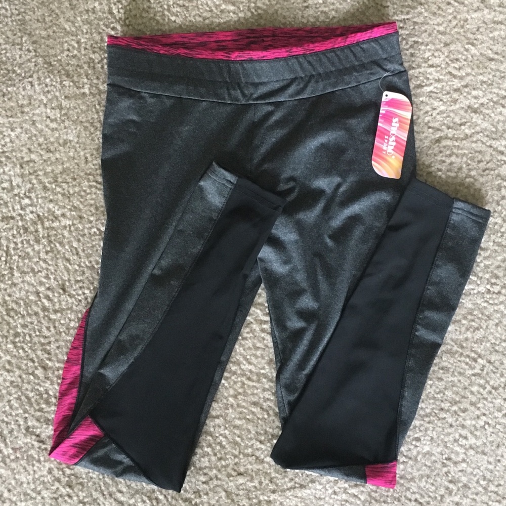 Black Workout Pants Leggings w/ Mesh Size M NWT